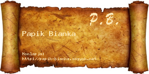 Papik Bianka névjegykártya